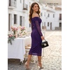 image:imageBeryLove Womens Sparkly Off Shoulder Formal Wedding Guest 2026 Cocktail Mesh Sequin DressPurple