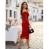 image:imageBeryLove Womens Sparkly Off Shoulder Formal Wedding Guest 2026 Cocktail Mesh Sequin DressRed