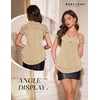 image:imageWomens Sparkly Sequin Tops Short Sleeve Glitter Casual Summer VNeck Ruffle TopChampagne