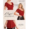 image:imageWomens Sparkly Sequin Tops Short Sleeve Glitter Casual Summer VNeck Ruffle TopRed