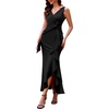 image:imageBeryLove Formal Wedding Guest Evening Midi Ruffle Dresses Prom Cocktail Party Mother of The Bride DressBlack