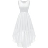 image:imageBeryLove Summer Wedding Guest Formal Cocktail Dresses Sequin Prom Party Lace High Low Bridesmaid Elegant DressTulle Sequin White