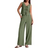 image:imageBeryLove Two Piece Sets for Women Summer Outfits Lounge Sets Cap Sleeve Tops Wide Leg Crop Pants Vacation Travel Outfits