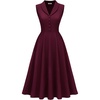 image:imageBeryLove Vintage 1950s Cocktail Dresses for Women Semi Formal Button Down ALine Tea Party DressBurgundy