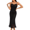 image:imageBeryLove Women Summer Floral Mesh Wedding Guest Cocktail Spaghetti Strap Dress
