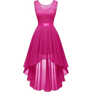 image:imageBeryLove Summer Wedding Guest Formal Cocktail Dresses Sequin Prom Party Lace High Low Bridesmaid Elegant DressRose