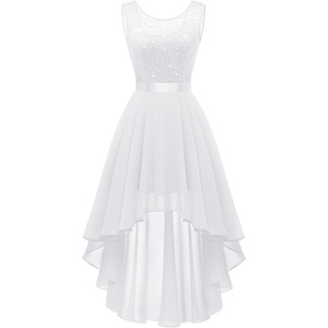 image:imageBeryLove Summer Wedding Guest Formal Cocktail Dresses Sequin Prom Party Lace High Low Bridesmaid Elegant DressWhite Sequin