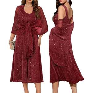 image:imageBeryLove Wedding Guest Dress Sequin Formal Party Prom Gowns Evening Two Piece Sparkly Cocktail DressesRed