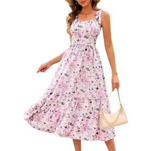 image:imageBeryLove Womens Floral Sundresses 2025 Spaghetti Strap Summer Midi Wedding Guest Dress