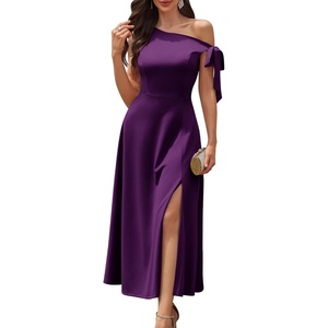 image:imageBeryLove Womens Formal Elegant Wedding Guest Dresses One Shoulder A Line Maxi Cocktail Slit DressBgrape