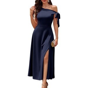 image:imageBeryLove Womens Formal Elegant Wedding Guest Dresses One Shoulder A Line Maxi Cocktail Slit DressBnavy