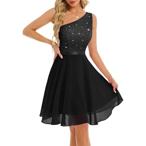 image:imageBeryLove Womens Sequin Homecoming Formal OneShoulder Cocktail Dress for TeensBlacknew