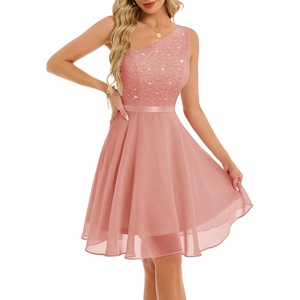 image:imageBeryLove Womens Sequin Homecoming Formal OneShoulder Cocktail Dress for TeensBlushnew