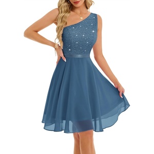 image:imageBeryLove Womens Sequin Homecoming Formal OneShoulder Cocktail Dress for TeensGrey Bluenew