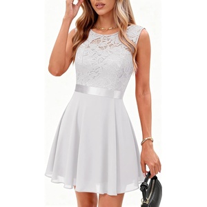 image:imageBeryLove Womens Short Prom Dresses for Teens Sleeveless Flowy A Line Wedding Guest Lace Formal DressShortwhite