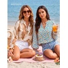 image:imageBeryLove Summer Floral Long Sleeve Casual Boho V Neck Chiffon Blouses  Women Casual Loose Tops Work Blouse Business Office Puff Sleeve Fashion Top 2026 Summer Fall Vacation Holiday OutfitsBrown