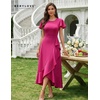 image:imageBeryLove Women Formal Party Dresses Flutter Short Sleeve Wedding Guest Cocktail Long Evening Dress S007 ZMagenta 2XL