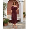 image:imageBeryLove Women Sequin Formal Party Dress Sparkly Cocktail Evening Prom Gown Wedding Guest Dresses with Shawl 0033 Burgundy L