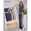 image:imageBeryLove Womens 2 Piece Lounge Sets Straight Leg Pants Set Short Sleeve Crop Tshirt Casual Outfits Comfy Loungewear 605 Navy M