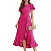 image:imageBeryLove Women Formal Party Dresses Flutter Short Sleeve Wedding Guest Cocktail Long Evening Dress S007 ZMagenta 2XL