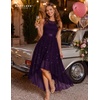 image:imageBeryLove Homecoming Prom Formal Sequin High Low Cocktail Lace Wedding Dress  Women Sparkly Glitter Dresses Bridesmaid Chiffon Backless Gown Party Fashion Floral Dress for Teens 2026 Elegant OutfitsGrape