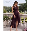 image:imageBeryLove Homecoming Prom Formal Sequin High Low Cocktail Lace Wedding Dress  Women Sparkly Glitter Dresses Bridesmaid Chiffon Backless Gown Party Fashion Floral Dress for Teens 2026 Elegant OutfitsBurgundy