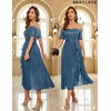 image:imageBeryLove Sequin Formal Wedding Guest Prom Party Dress Off Shoulder Cocktail Sparkly Midi Evening DressGreyblue