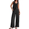 image:imageBeryLove Two Piece Sets for Women Summer Outfits Lounge Sets Cap Sleeve Tops Wide Leg Crop Pants Vacation Travel OutfitsBlack