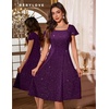 image:imageBeryLove Prom Dress for Teens Sequin Formal Party Dress with Flutter Short Sleeves for Wedding amp Cocktail Evening EventsGrape
