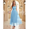 image:imageBeryLove Sequin Dress for Woman Vintage A Line Wedding Formal Swing Mesh Dress Sleeveless Cocktail Maxi GownsLongblue