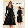 image:imageBeryLove Velvet Cocktail Party Formal Dress Long Sleeve Winter Wedding Guest DressesBlack