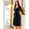 image:imageBeryLove Velvet Cocktail Party Formal Dress Long Sleeve Winter Wedding Guest DressesBlack