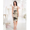 image:imageBeryLove Womens Summer Ruched Bodycon Dress Sleeveless Ruffle Cocktail Wedding Party DressesPrint Apricot