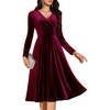 image:imageBeryLove Velvet Cocktail Party Formal Dress Long Sleeve Winter Wedding Guest DressesBurgundy
