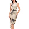image:imageBeryLove Womens Summer Ruched Bodycon Dress Sleeveless Ruffle Cocktail Wedding Party DressesPrint Apricot