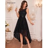image:imageBeryLove Women Homecoming Formal Sequin HiLo Cocktail Lace Wedding Dress  Women Sparkly Glitter Dresses Bridesmaid Chiffon Backless Gown Prom Party Fashion Floral Dress for Teens 2026 Elegant OutfitsBlack
