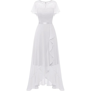 image:imageBeryLove Formal Long Dresses for Women Wedding Guest Cocktail Bridesmaid  Airy Lace amp Chiffon Evening Gown Flutter Sleeve Ideal for Mother of the Bride Prom Homecoming Party amp SemiForaml EventsWhite