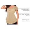 image:imageBeryLove Womens Sparkly Ruffle Sleeve Dressy Evening Sequin Party Top  Fancy V Neck Blouse Glitter Sparkle TwoTired Hem SemiSheer Shoulder Blade Elegant Going Out Cocktail TopChampagne