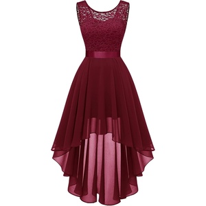 image:imageBeryLove Women Lace Sequin Homecoming Cocktail Dress Formal Wedding Guest  Sparkly High Low Dress with V Back for Holiday Prom Party Elegant Pick for Wedding Guest Evening and Formal OccasionsDarkred