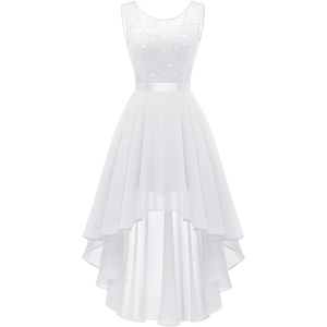 image:imageBeryLove Women Lace Sequin Homecoming Cocktail Dress Formal Wedding Guest  Sparkly High Low Dress with V Back for Holiday Prom Party Elegant Pick for Wedding Guest Evening and Formal OccasionsWhite Sequin