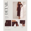 image:imageBeryLove 2026 Womens One Shoulder Midi Bodycon Dress Ruched Slit Dresses  Perfect for Wedding Guest Cocktail Party or EveningBrown