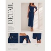 image:imageBeryLove 2026 Womens One Shoulder Midi Bodycon Dress Ruched Slit Dresses  Perfect for Wedding Guest Cocktail Party or EveningNavy
