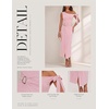 image:imageBeryLove 2026 Womens One Shoulder Midi Bodycon Dress Ruched Slit Dresses  Perfect for Wedding Guest Cocktail Party or EveningPink