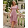image:imageBeryLove V Neck Sequin Formal High Low Homecoming Midi Short Sleeve DressBlush