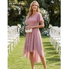 image:imageBeryLove V Neck Sequin Formal High Low Homecoming Midi Short Sleeve DressBlush