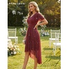 image:imageBeryLove V Neck Sequin Formal High Low Homecoming Midi Short Sleeve DressBurgundy