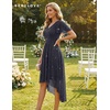 image:imageBeryLove V Neck Sequin Formal High Low Homecoming Midi Short Sleeve DressNavy