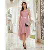 image:imageBeryLove Women Homecoming Cocktail Dress Lace Formal Wedding Guest Party  High Low Dress with V Back for Holiday Prom Elegant Pick for Wedding Guest Evening and Mother of the Bride OccasionsBlush Sequin