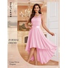 image:imageBeryLove Women Homecoming Cocktail Dress Lace Formal Wedding Guest Party  High Low Dress with V Back for Holiday Prom Elegant Pick for Wedding Guest Evening and Mother of the Bride OccasionsPink