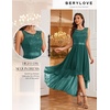 image:imageBeryLove Women Homecoming Cocktail Dress Lace Formal Wedding Guest Party  High Low Dress with V Back for Holiday Prom Elegant Pick for Wedding Guest Evening and Mother of the Bride OccasionsPeacockgreen Sequin